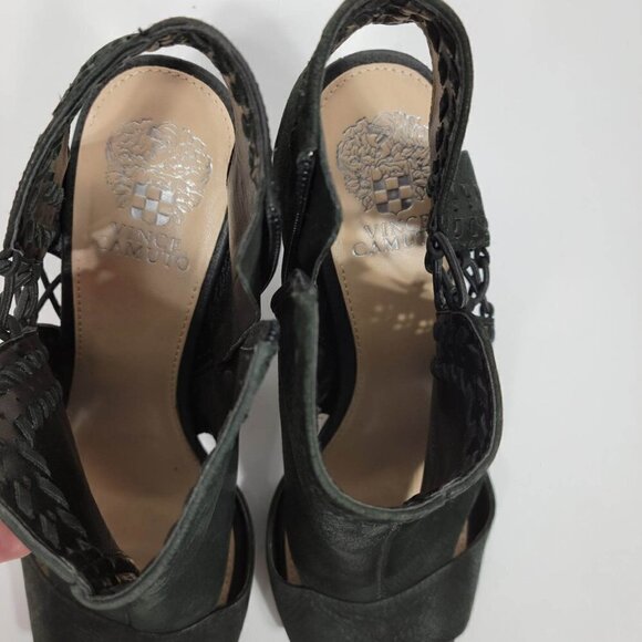 Vince Camuto  Black Leather Sandals  #136  Size 11M/43 - Picture 3 of 12
